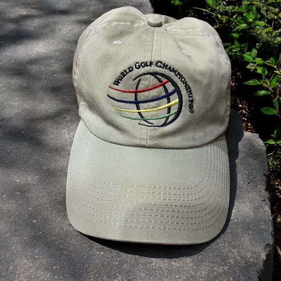 The Game Vintage World Golf Championship Tan Cotton Strapback Hat Men's One Size - Picture 1 of 8